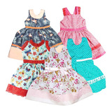 Kit 5 Vestidos Roupa P/ Bonecas