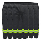 Kit 5-calça Uniforme Brim Profissional-com Faixa Refletiva 