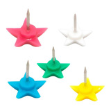 Kit 50 Alfinetes Estrela Coloridos Mapas