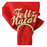 Kit 50 Argola Porta Guardanapo Mesa Posta Feliz Natal Mdf