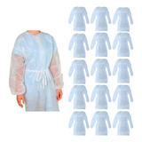Kit 50 Avental Descartável Tnt Hospitalar Manga Longa Gr20