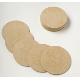 Kit 50 Bolacha 8 Cm Mdf 3mm Crú Círculo Porta Copo Base