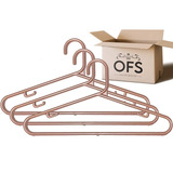 Kit 50 Cabides Acrílico Rose Gold Loja Quarto Closet Premium