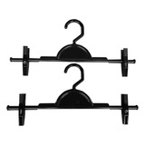 Kit 50 Cabides Adulto Com Prendedores Preto 36cm Loja Roupa