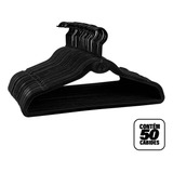 Kit 50 Cabides De Veludo Slim Artiko All Black Ultrafino
