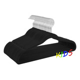 Kit 50 Cabides Veludo Infantil Slim Ultrafino Cor Preto Toaninni