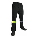Kit 50 Calça Brim Pesado Uniforme Trabalho Faixa Refletiva