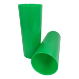 Kit 50 Copos Long Drink 350ml Acrílico Cor Verde Sólido