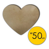 Kit 50 Corações Decorativos Aplique Mdf 3mm Corte Laser