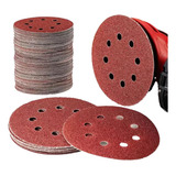 Kit 50 Disco Lixa 8 Furos 125mm 5 Pol Lixadeira Roto Orbital