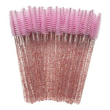 Kit 50 Escovinhas Descartáveis Cílios Sobrancelhas Atacado Cor Rosa 2
