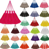 Kit 50 Franja Pingente Tassel Seda Sortido Chaveiro Resina 