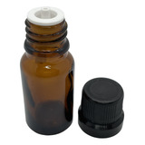 Kit 50 Frasco Vidro Âmbar 10ml Completo P/ Oleos Essenciais Cor Marrom