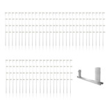 Kit 50 Hastes Alumínio Cerca Elétrica Tipo M 75cm 4 Isolador