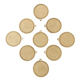 Kit 50 Mini Bastidor Redondo 4cm Colar Pingente Chaveiro