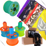 Kit 50 Pipa Papagaio Raia 35cm / Carretilha /linha+rabiola N