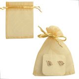 Kit 50 Saco De Organza Saquinho Presente 9x12cm Cor Dourado