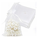 Kit 50 Saquinho Saco Organza 7x9 Branco Lembrancinha Joia