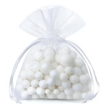 Kit 50 Saquinho Saco Organza 9x12 Branco Lembrancinha Joia 