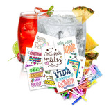 Kit 50 Tags Frases Motivacionais Para Bebidas Com Pregador