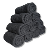 Kit 50 Toalhas De Rosto Salão Barbearia Preta 45x66cm
