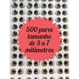 Kit 500  Pares Olhos Adesivos Resinados  Biscuit Eva Feltro 