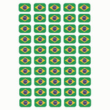 Kit 50un Adesivo Refletivo Bandeira Brasil Placa Carro Moto