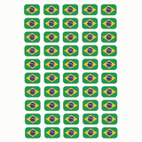 Kit 50un Adesivo Refletivo Bandeira Brasil