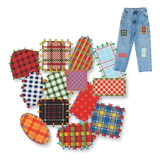 Kit 52 Adesivos Retalho Remendo Para Roupa Festa Junina 