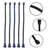 Kit 5x Cabo Extensor Para Fan Adaptador 4 Pinos Pwm Sleeved