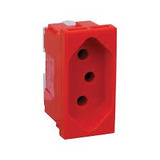 Kit 5x Modulo Pial Plus Tomada 10a (2p+t) Vermelho 615039