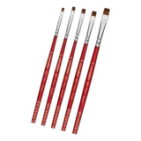 Kit 5x Pincel Condor 421 Chato Orelha De Boi Ref.0,2,4,6,8