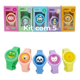 Kit 5x Pulseiras Repelente Mosquito Proteção Natural Criança