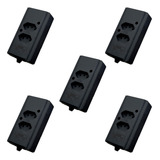 Kit 5x Tomada Dupla Hércules Preto 2p+t 10a/20a Extensão