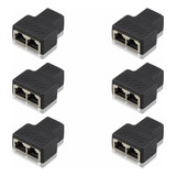 Kit 6 Adaptador Duplicador Cabo De Rede Rj45 Internet Divi Y