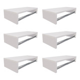 Kit 6 Araras Porta Roupa Cabideiro Metal Para Lojas Branco Cor Cabideiro Branco Arara Branca