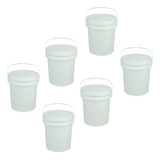 Kit 6 Balde Plástico Alimentício C/ Tampa E Alça 7,2 Litros