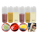 Kit 6 Bisnaga Invertida Profissional 590ml Molho Hamburguer