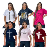 Kit 6 Blusas Tshirts Blusas Feminina