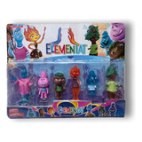 Kit 6 Bonecos Filme Elemental City Desenho Elementos Cartela