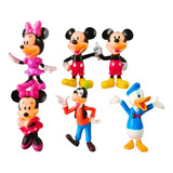 Kit 6 Bonecos Turma Disney Mickey Minnie Pateta E Donald 6cm