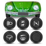 Kit 6 Botao Painel Fusca 73 A 77 Farol Afogador Ar Limpador