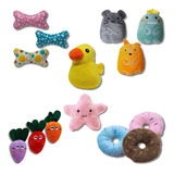 Kit 6 Brinquedos De Pelúcia C/ Apito Para Cães Pet Premium