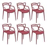 Kit 6 Cadeiras Allegra Cereja Rivatti