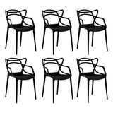 Kit 6 Cadeiras Allegra Varanda, Cozinha, Área Externa Estrutura Da Cadeira Preto