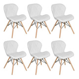 Kit 6 Cadeiras Estofadas Charles Eames