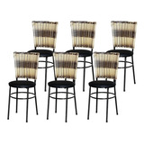 Kit 6 Cadeiras Hawai Cappuccino Estrutura Reforçada - Laumar
