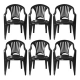 Kit 6 Cadeiras Plástica Super Resistente Poltrona Premium