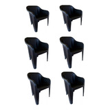 Kit 6 Cadeiras Poltrona De Plastico Para Até 200kg Resist
