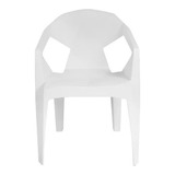 Kit 6 Cadeiras Poltrona Diamante Branco Design 3d Reforçado
